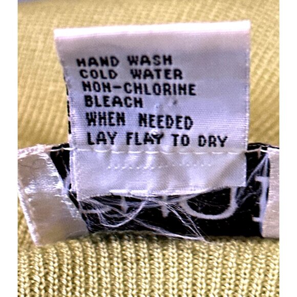 Clio II 2X Green Silk Cotton Keyhole Sweater Quiet Luxury Old Money Chic Classic - Picture 7 of 10